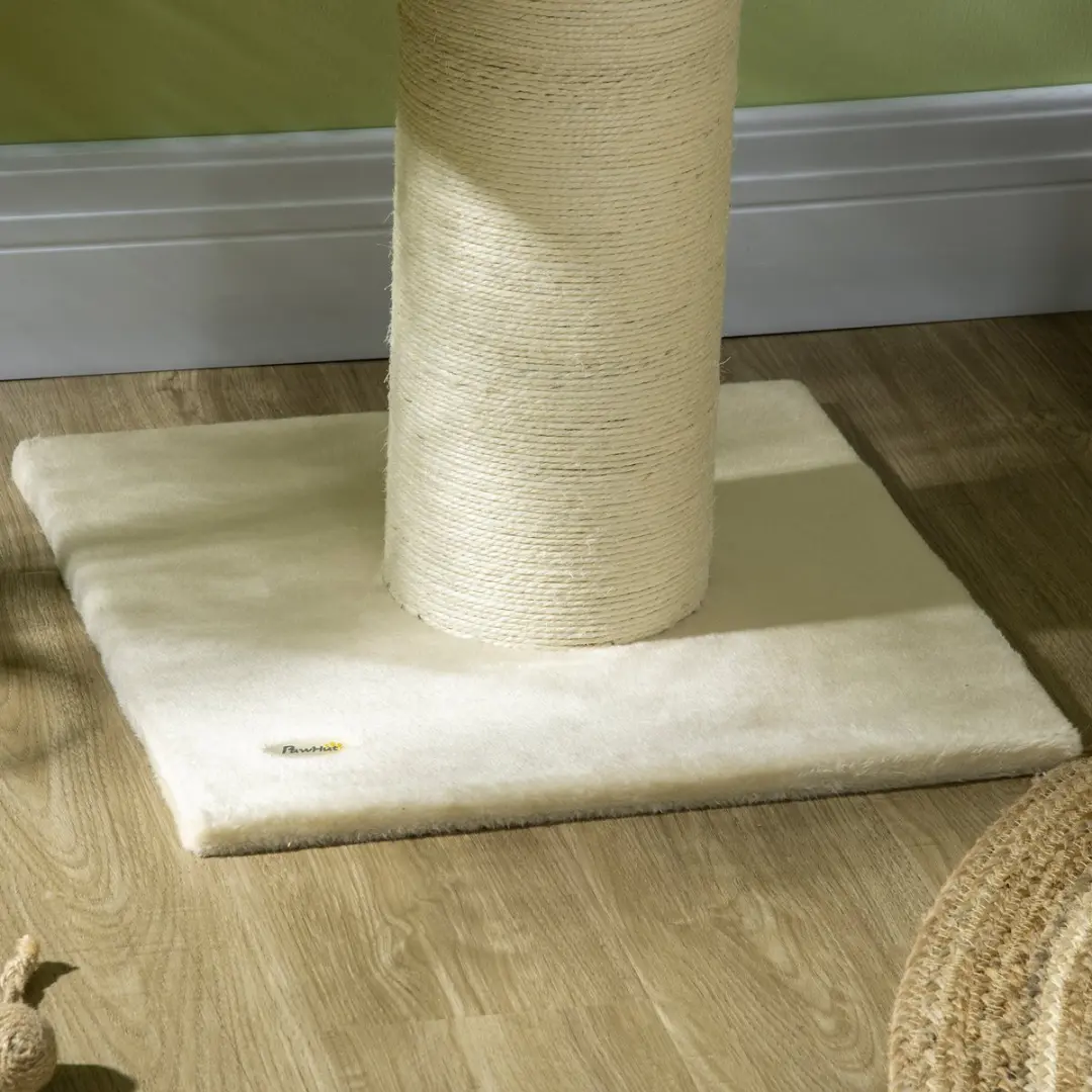 Pawhut Kattenboom Knuffel 48,5x48,5x105cm - 3 Niveaus - Beige