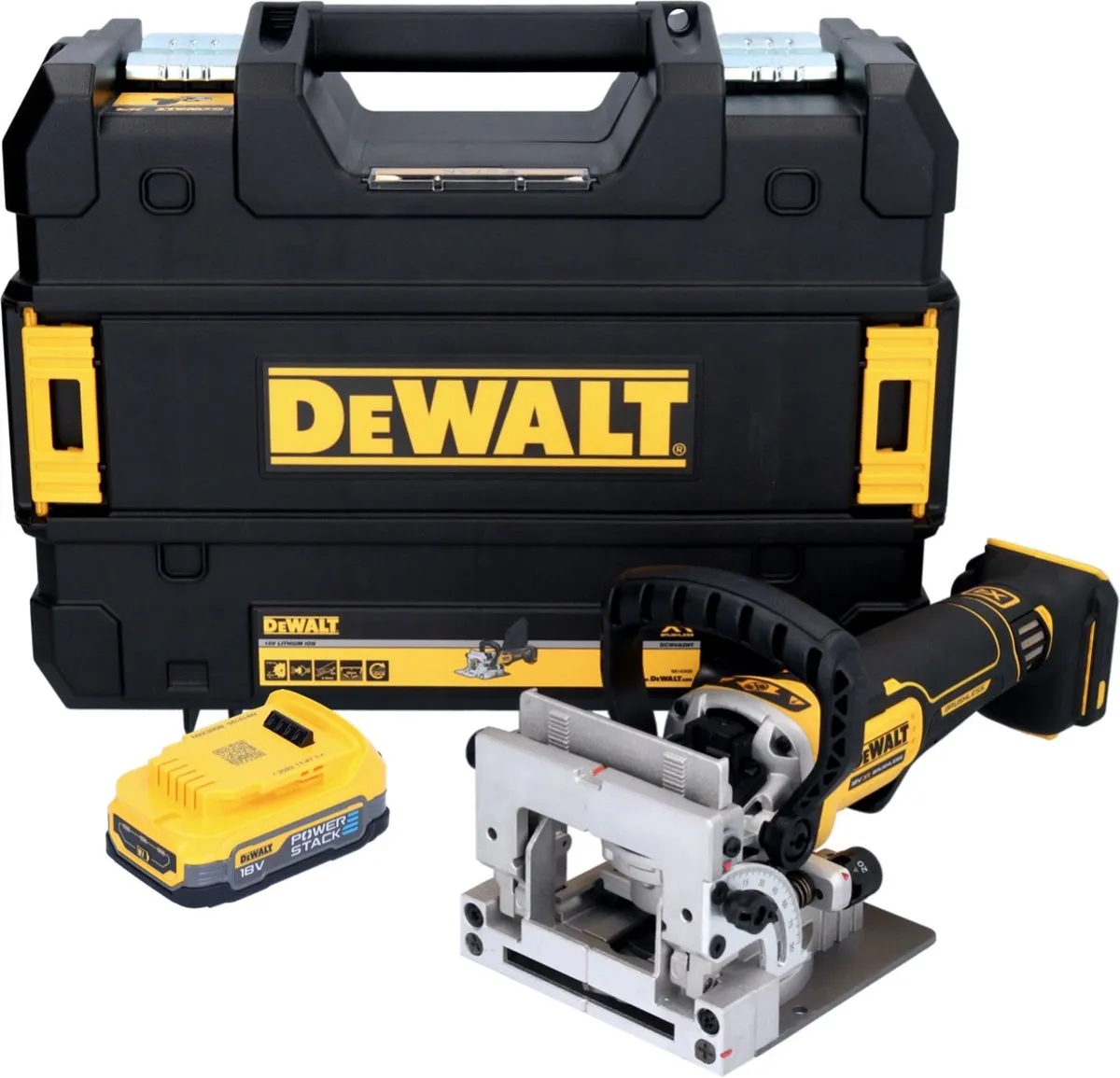 DeWalt DCW 682 NT Platte Deuvelfrees 18V - 102x20mm - Geel/Zwart - afbeelding 4 van 5