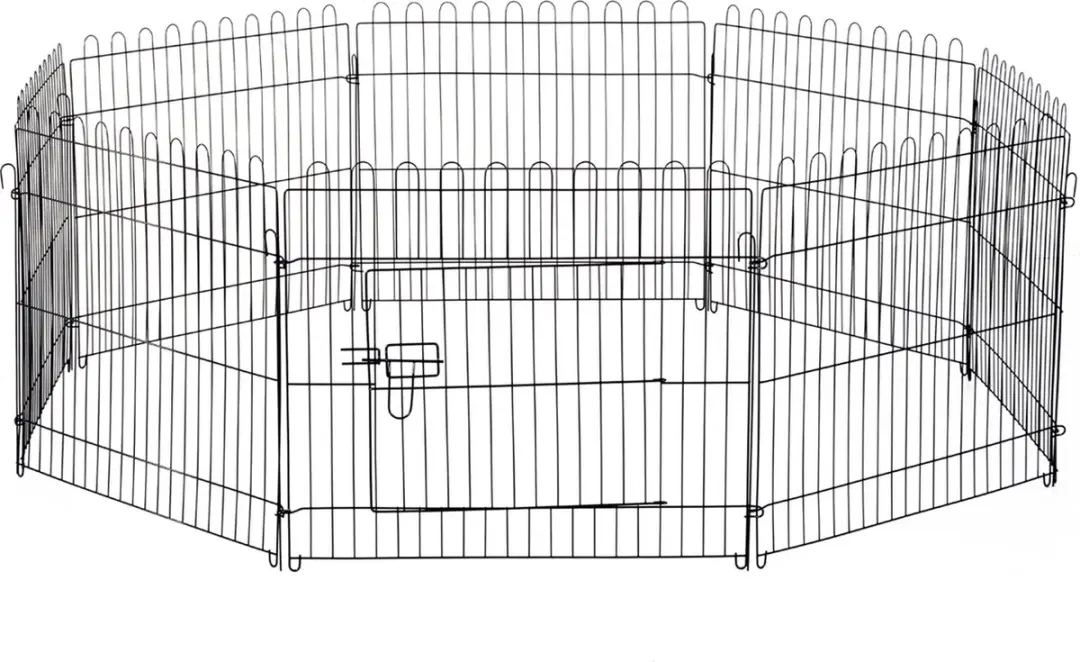 Pawhut Puppyhek Vergrendelbaar Roestbestendig 8 Grille