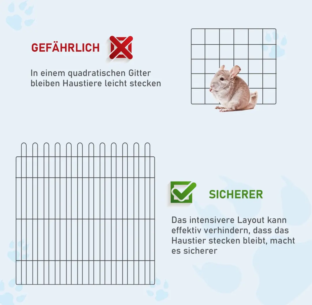 Pawhut Puppyhek Vergrendelbaar Roestbestendig 8 Grille - Zwart