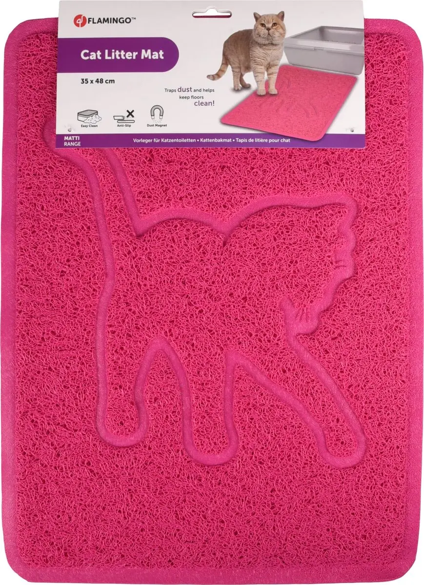 Flamingo Rosie Kattenbakmat - 35x48cm - Fuchsia