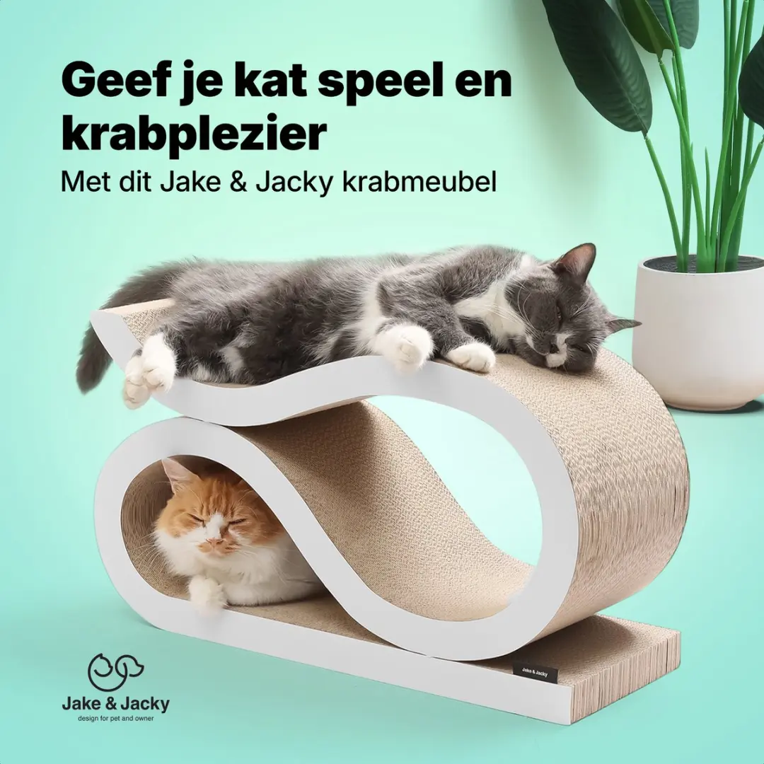 Jake and Jacky Krabkarton 2-in-1 Wit - 60x24x34cm