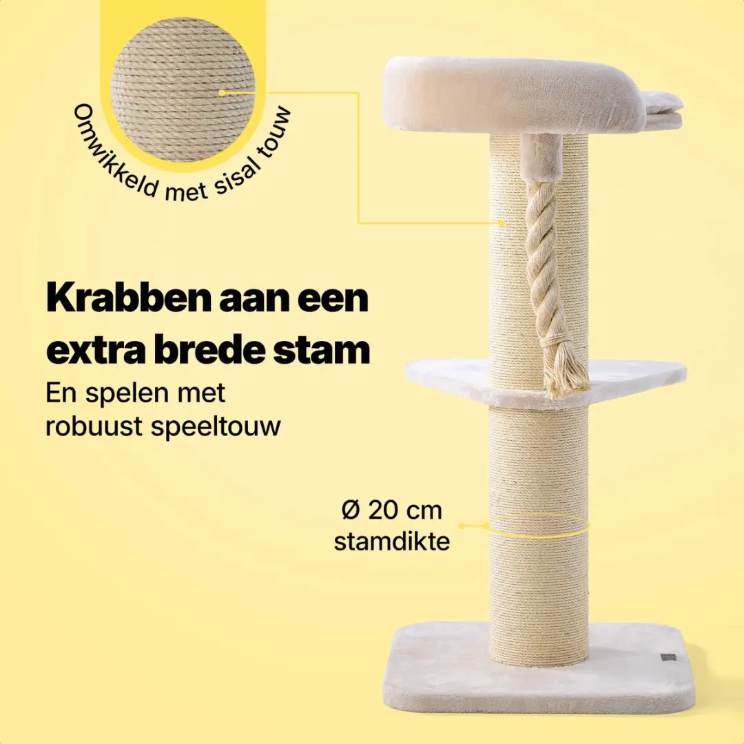 Jake and Jacky Krabpaal Naturel/Crème - 3 Niveaus - Ø20cm