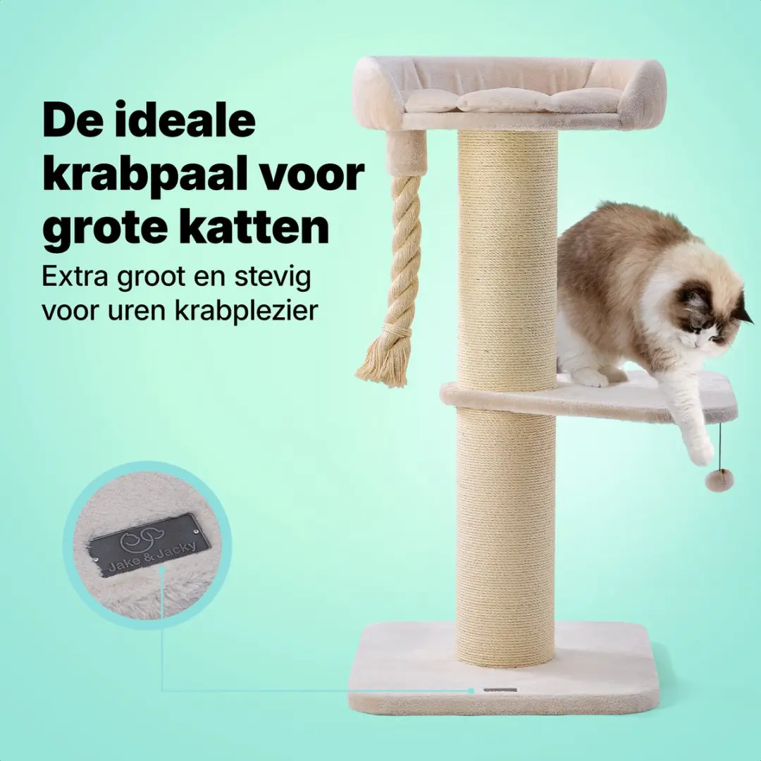 Jake and Jacky Krabpaal Naturel/Crème - 3 Niveaus - Ø20cm