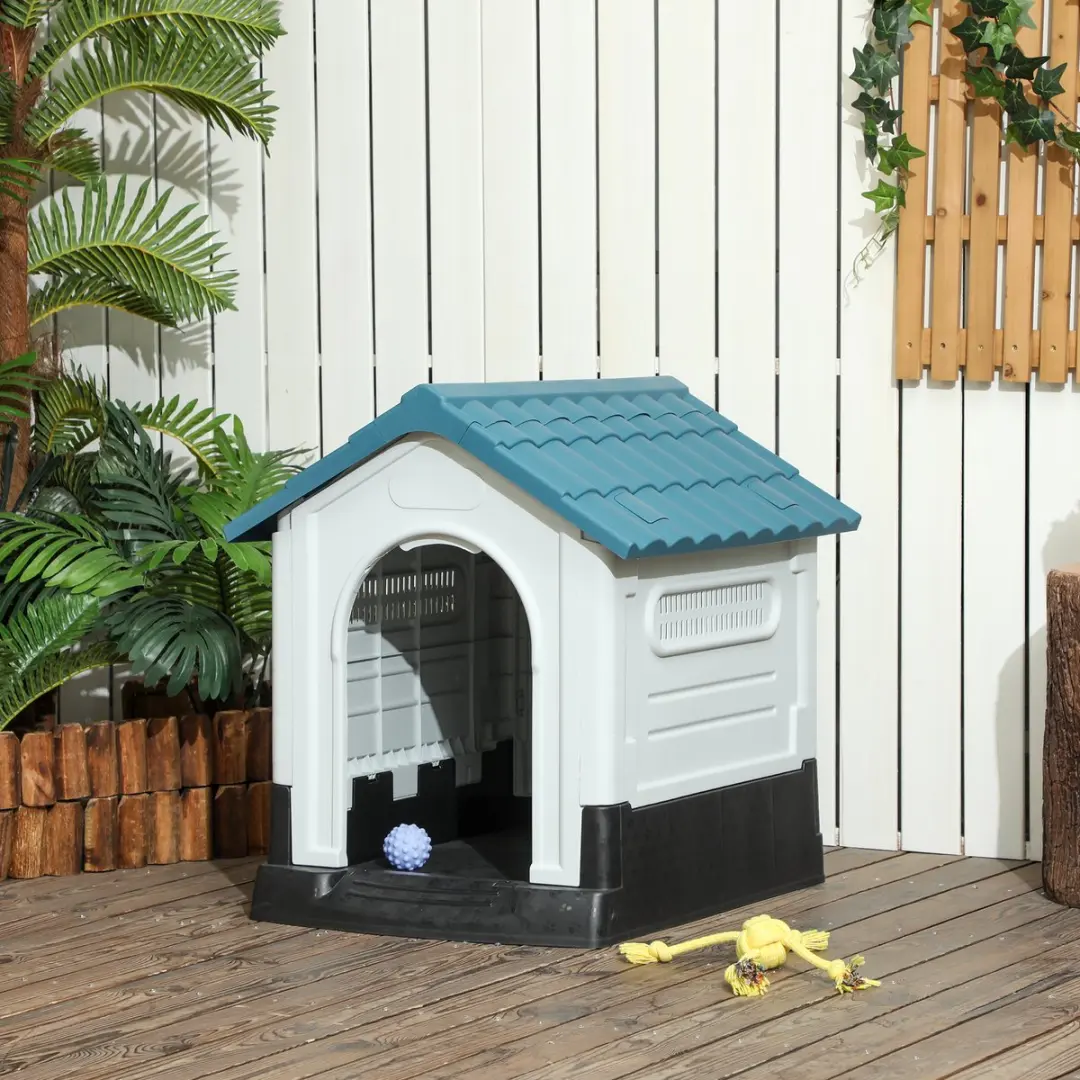 Pawhut Hondenhok PP 64,5x57x66cm - Blauw