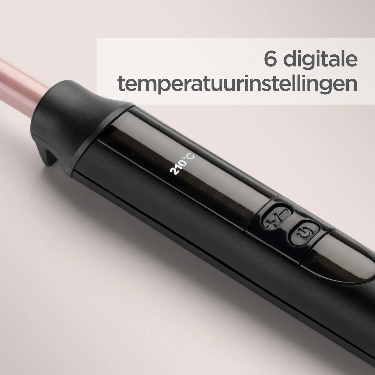 Babyliss Rose-Quartz 10mm Krultang C449E - Zwart/Rose