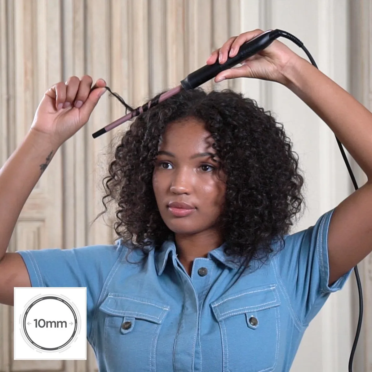 Babyliss Rose-Quartz 10mm Krultang C449E - Zwart/Rose