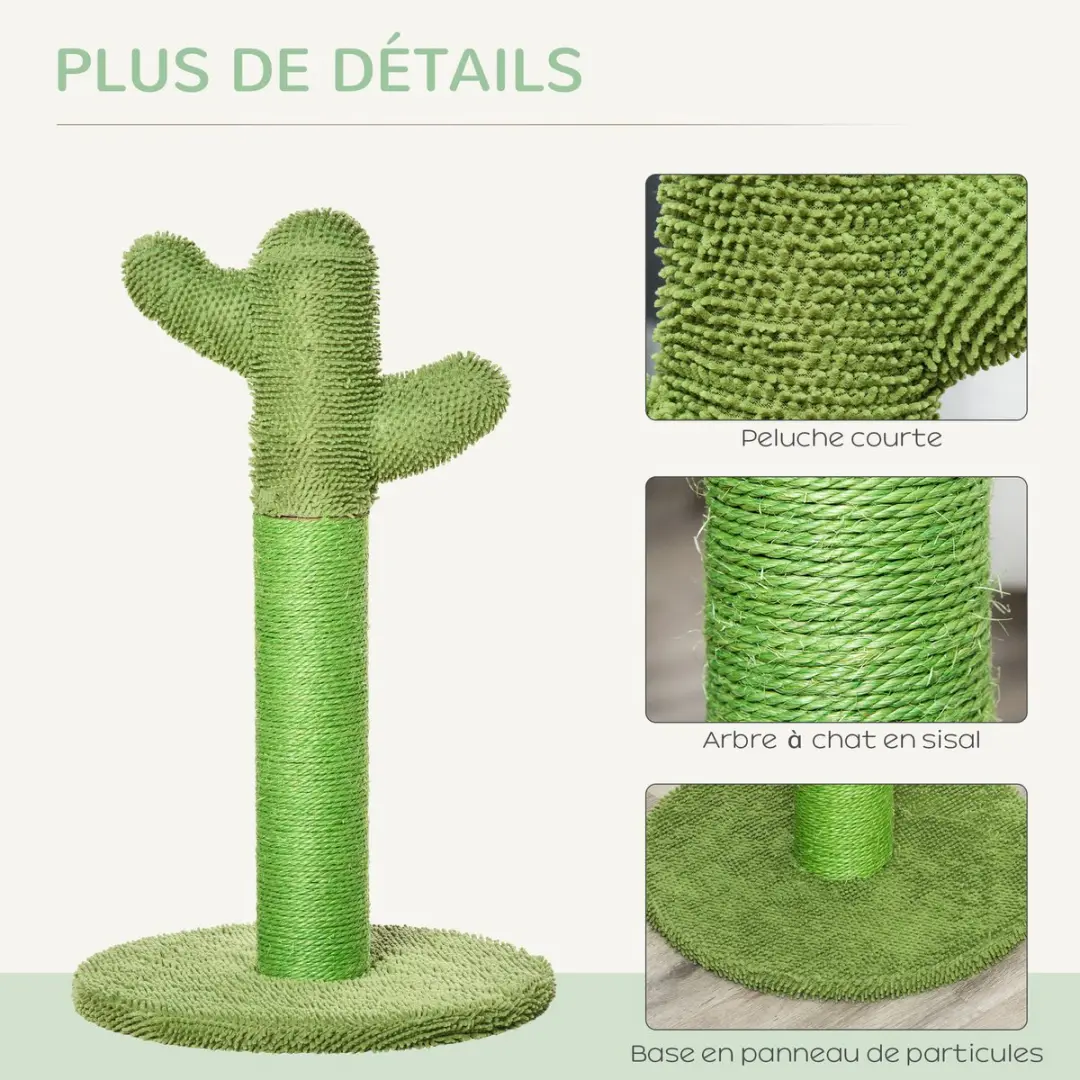 Pawhut Kattenkrabpaal Sisal Groen 40x40x65cm