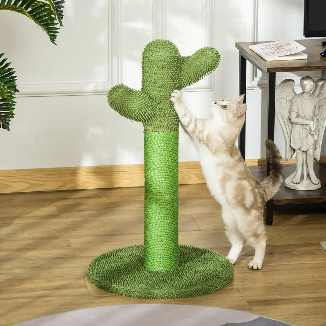 Pawhut Kattenkrabpaal Sisal Groen 40x40x65cm