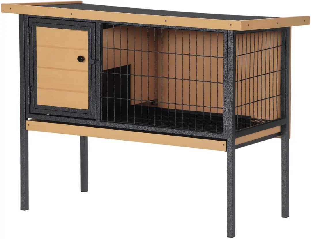 Pawhut Konijnenhok Vurenhout 91,5x45x70cm