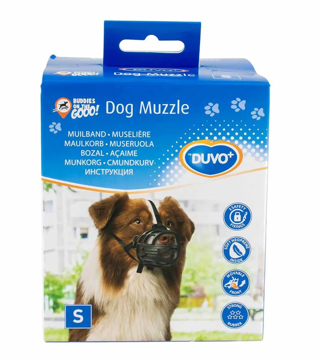 Duvo+ Muilkorf rubber zwart/rood Large