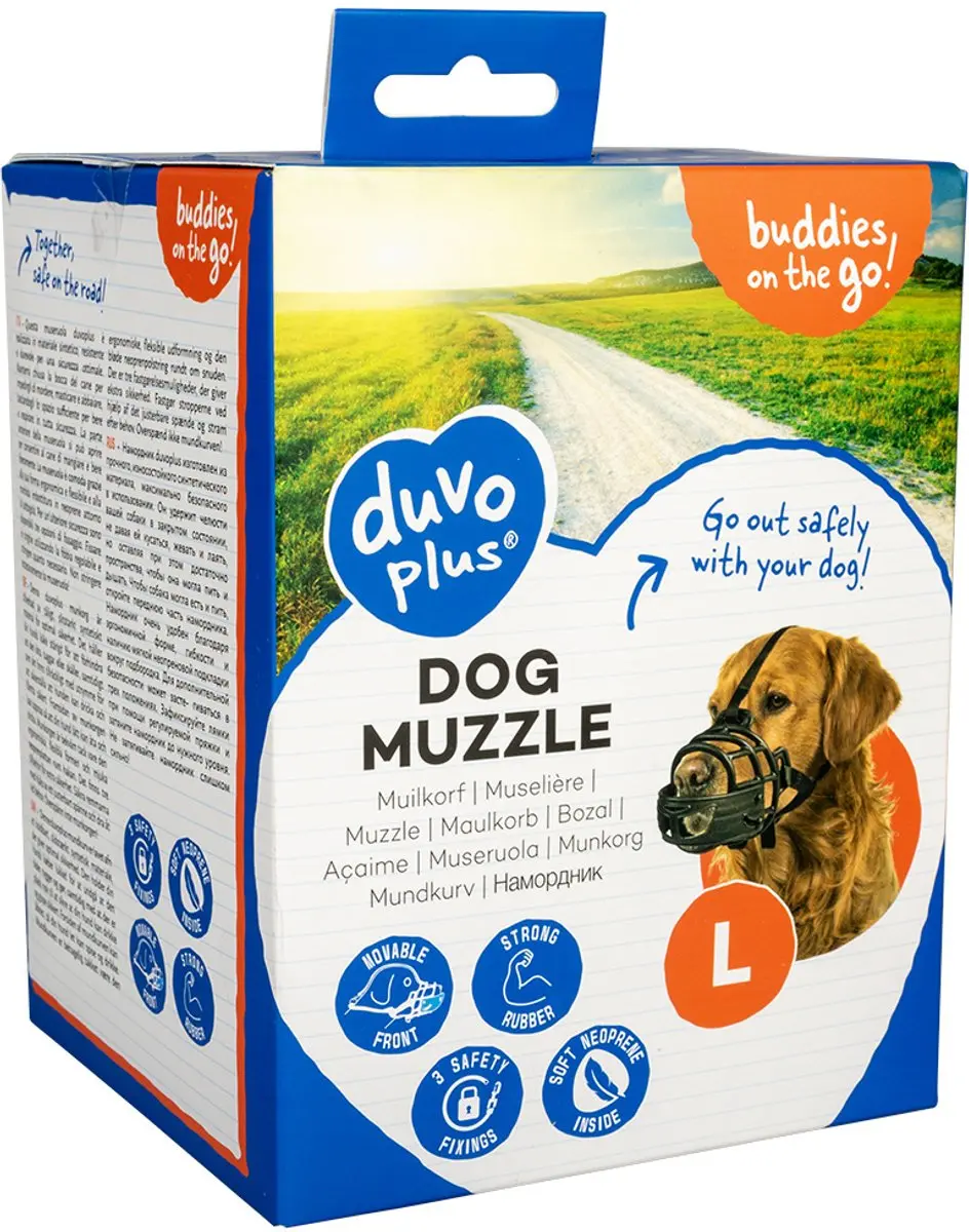 Duvo+ Muilkorf rubber zwart/rood Large