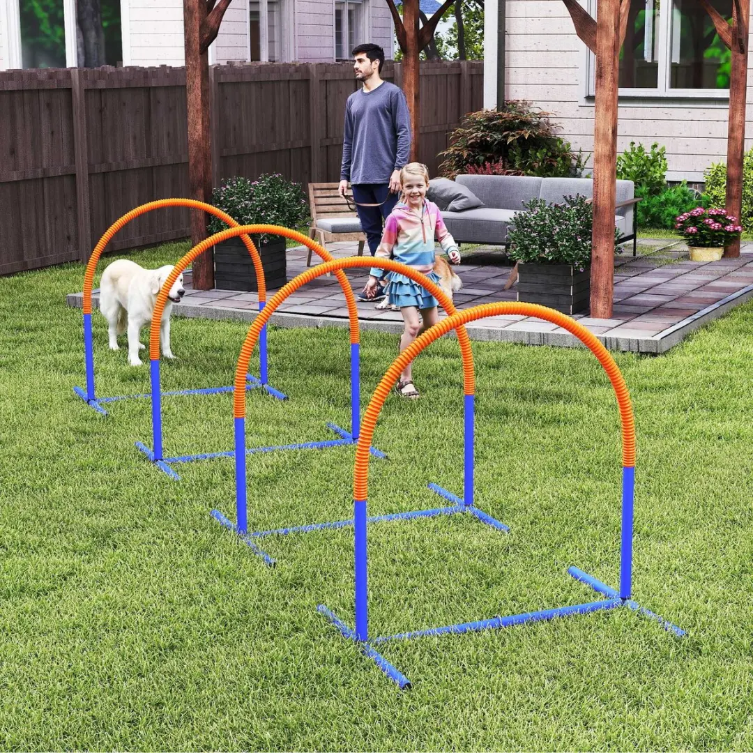 Pawhut Hund Agility Set D07-037V00 - Blauw/Orange