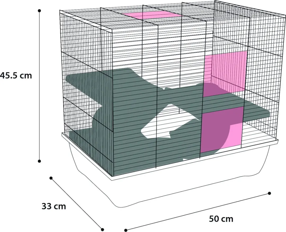 Flamingo Hamsterkooi Juna - Blauw - 50x33x45,5cm