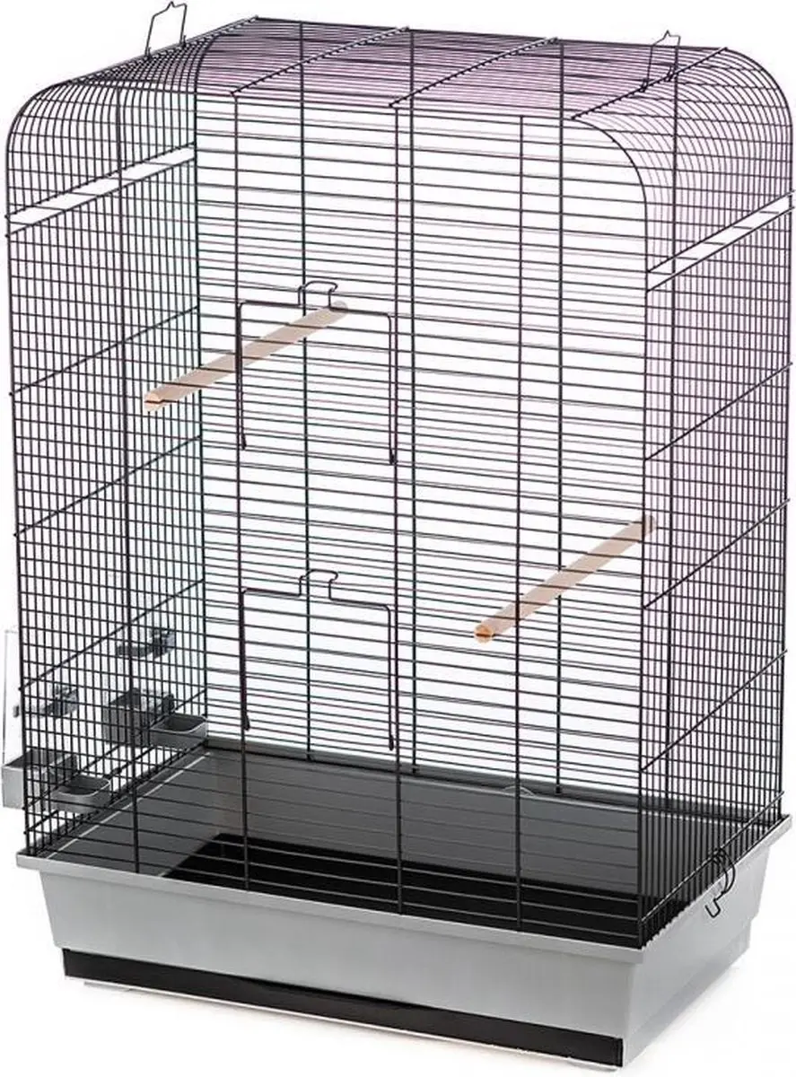 Duvo+ Kooi nina Grijs/zwart 54x34x75cm