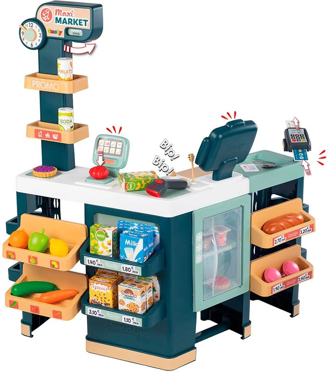 Smoby Maxi Market Supermarkt - Blauw/ Groen/ Wit