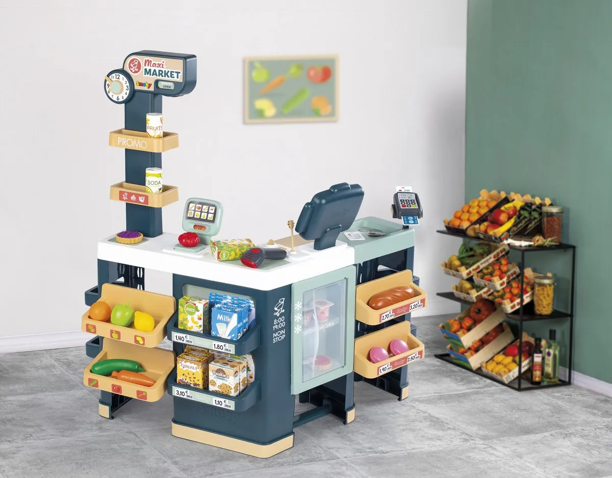 Smoby Maxi Market Supermarkt - Blauw/ Groen/ Wit