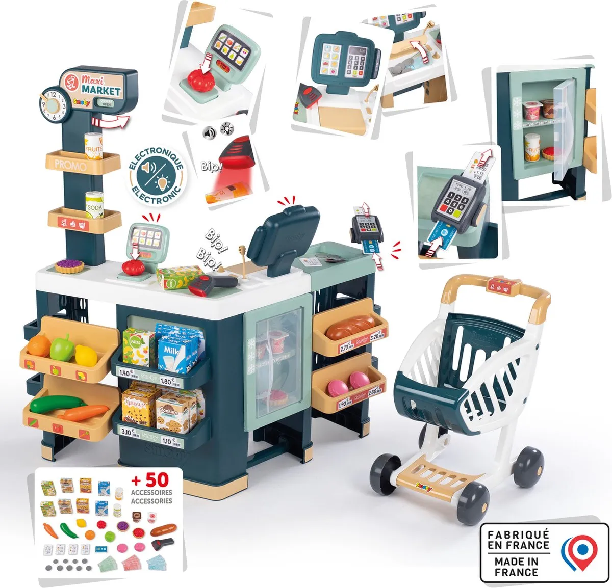 Smoby Maxi Market Supermarkt - Blauw/ Groen/ Wit