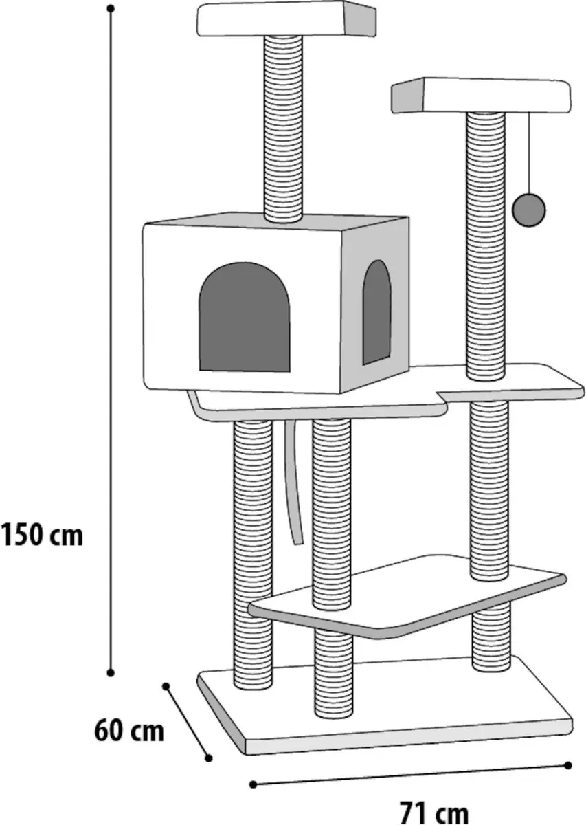 Flamingo Krabpaal Makalu - 4 Ligplekken - Grijs