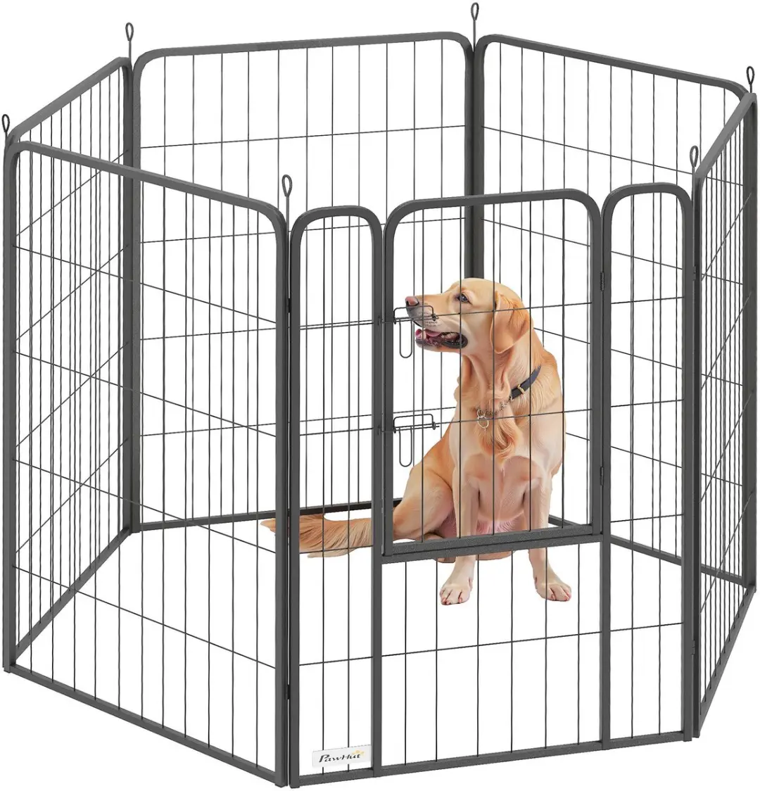 Pawhut Welpenuitloop 6-hoekig 100cm
