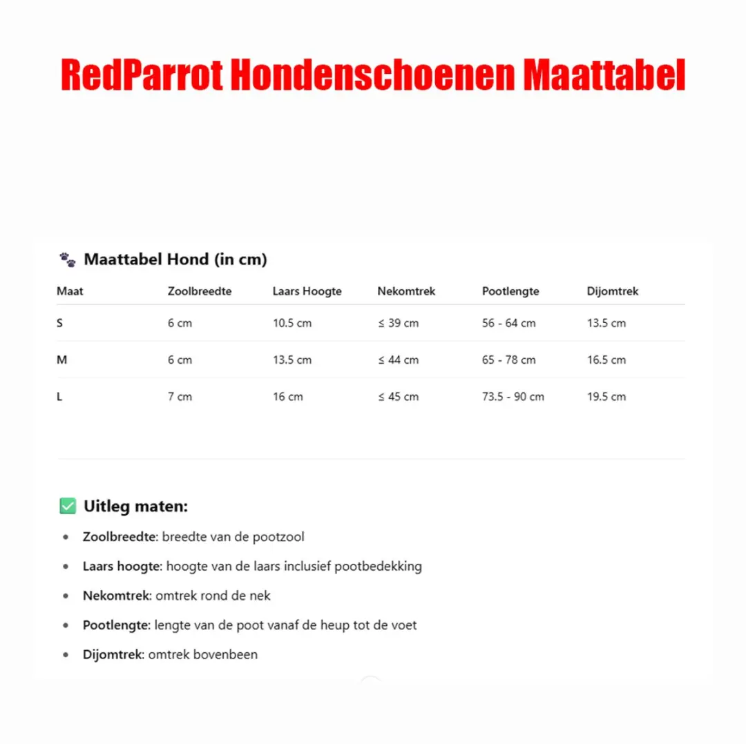 RedParrot Waterdichte Hondenschoenen S - Zwart