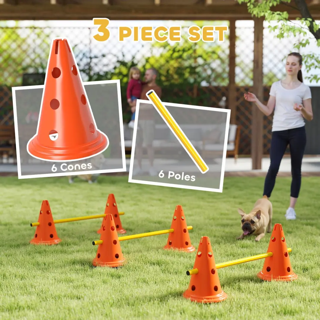 Pawhut Honden Agilityset 16-delig - 3-deilig - Oranje/Geel