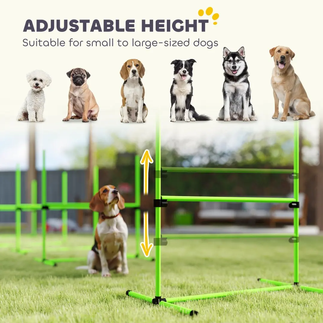 Pawhut Honden Agilityset 4-delig - Groene set