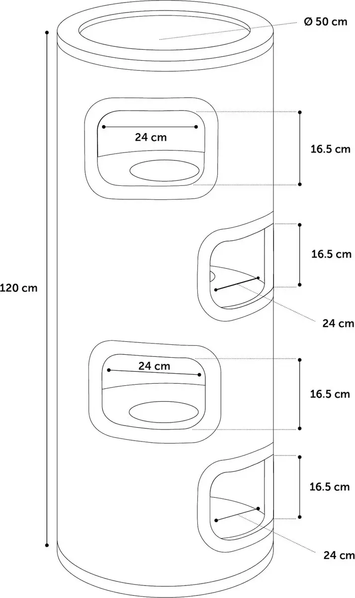Flamingo Krabton Enes L Bruin - 3 Niveaus - 50x50x120cm