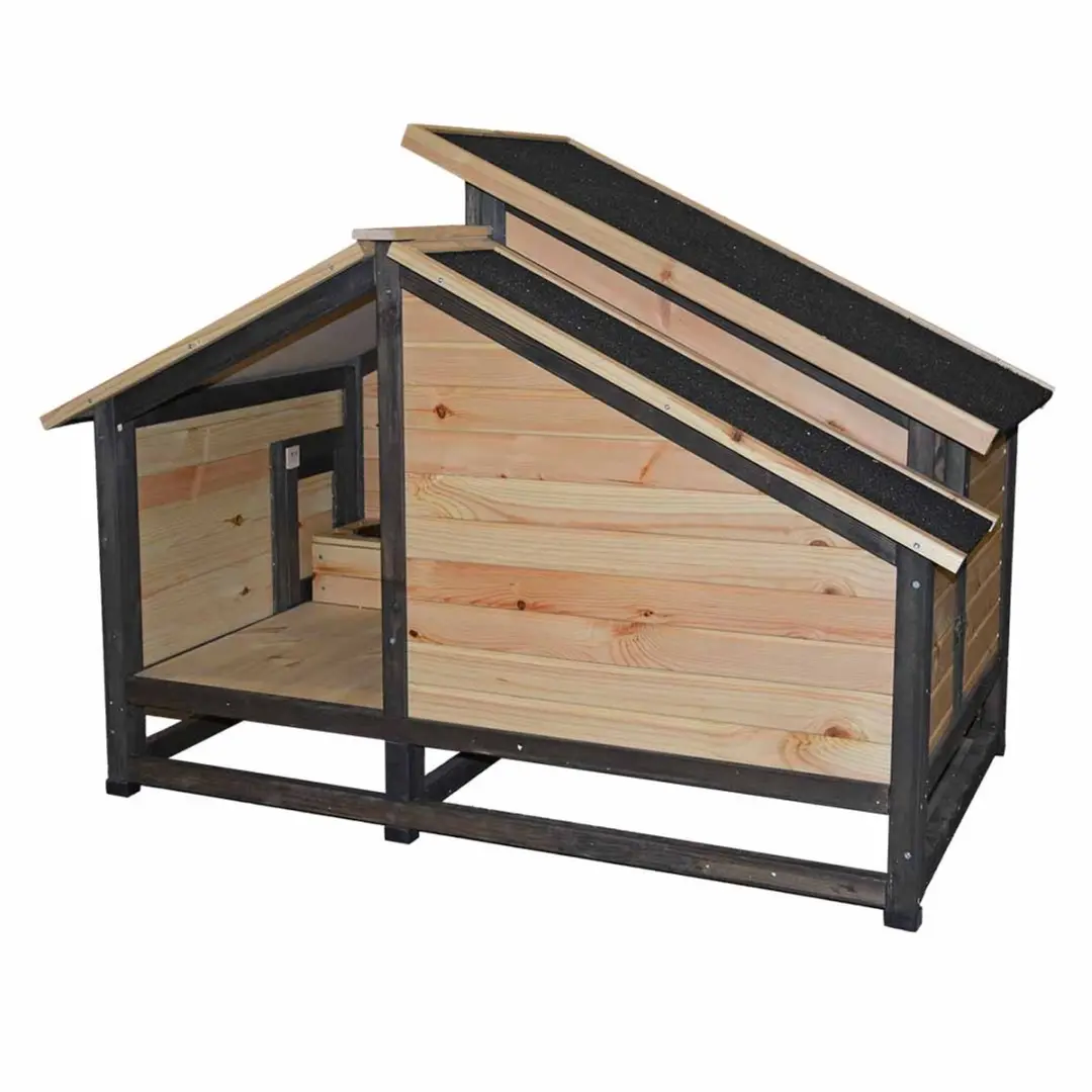 Duvo Woodland Design Barking Bungalow Hondenhok 127x76x95cm
