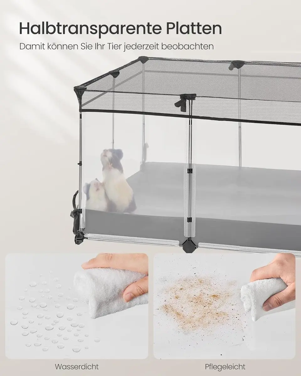 Songmics LPC015W01 Kleine Dierenbehuizing 144x74x47cm - Cloud White