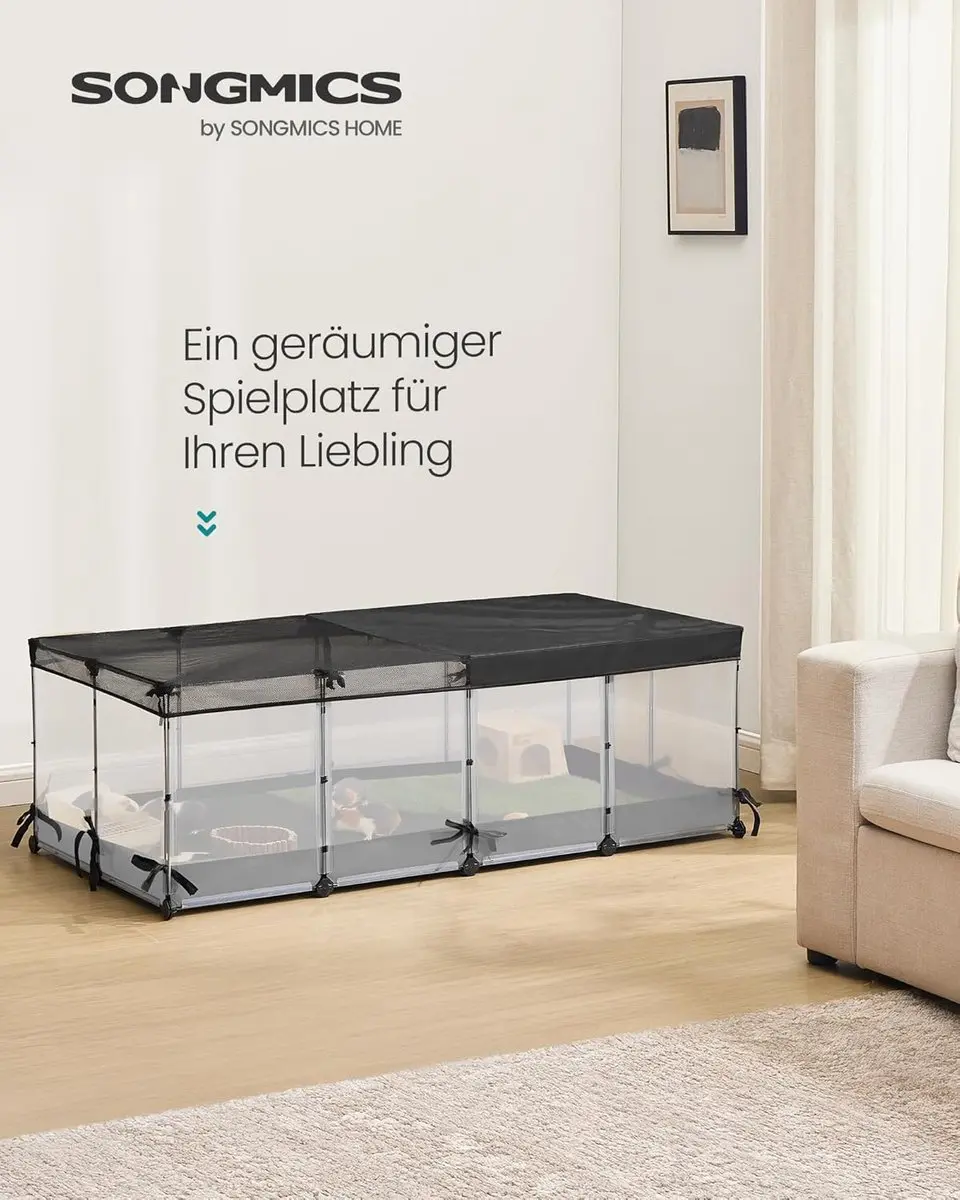 Songmics LPC015W01 Kleine Dierenbehuizing 144x74x47cm - Cloud White