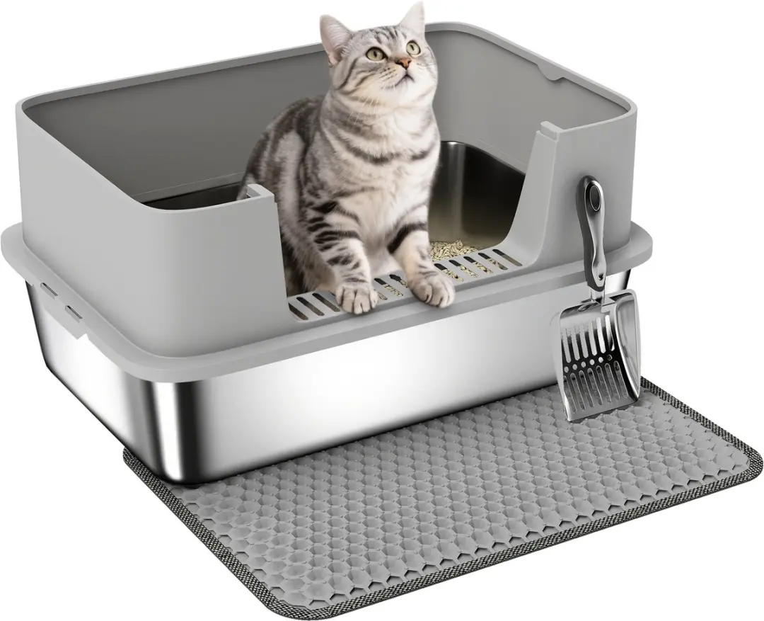 Pawhut Kattenbak Roestvrij Staal 60L