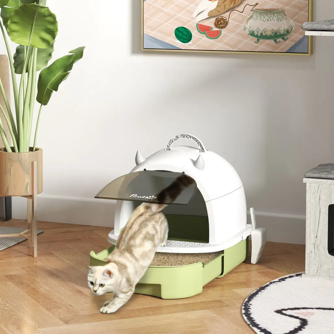 Pawhut Kattenbak PP 40,5x52x39cm - Groen