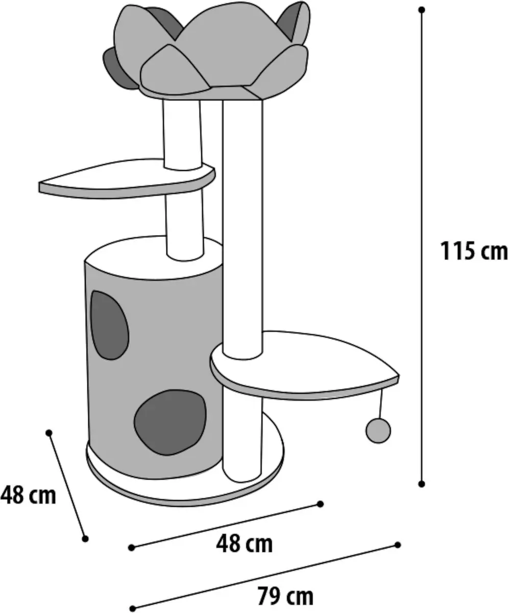 Flamingo Krabpaal Lotus 110cm - 2 Ligplekken - 4 Niveaus - Bruin
