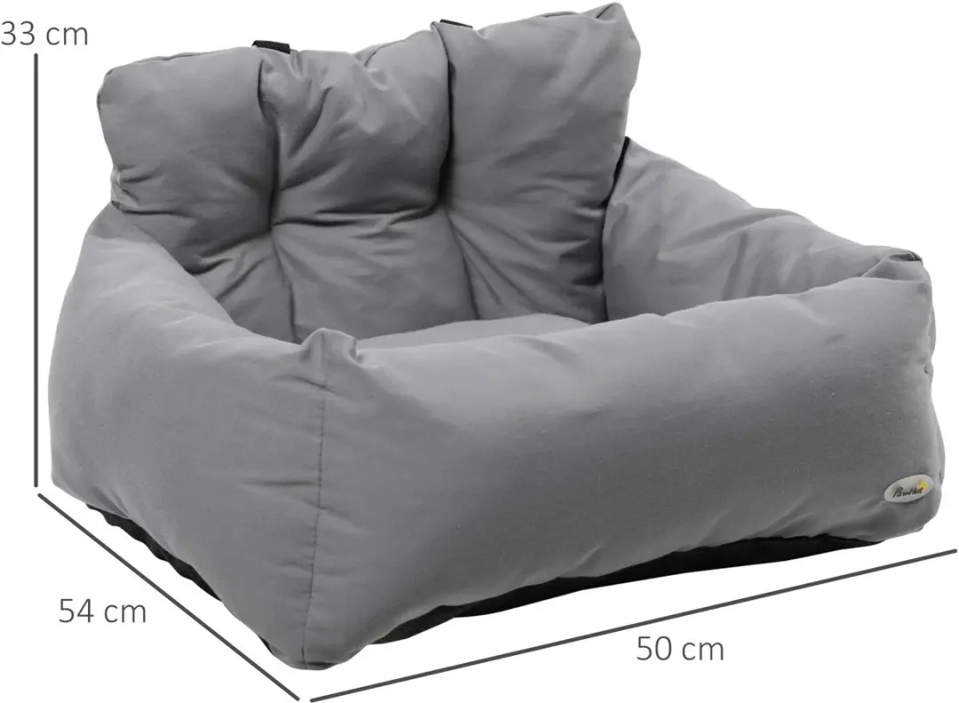 Pawhut Autostoel voor Huisdieren 50x54x33cm - Donkergrijs
