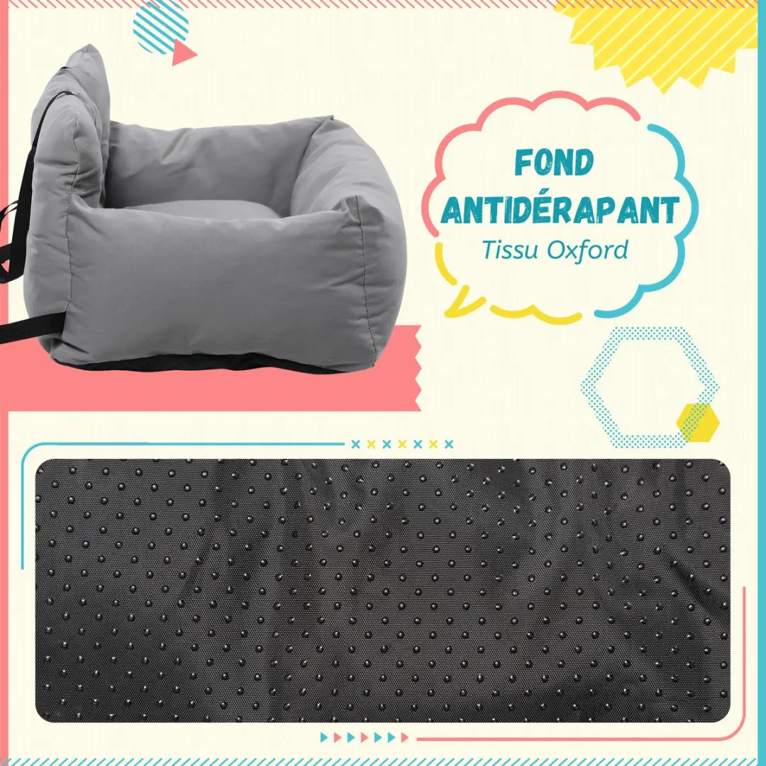 Pawhut Autostoel voor Huisdieren 50x54x33cm - Donkergrijs