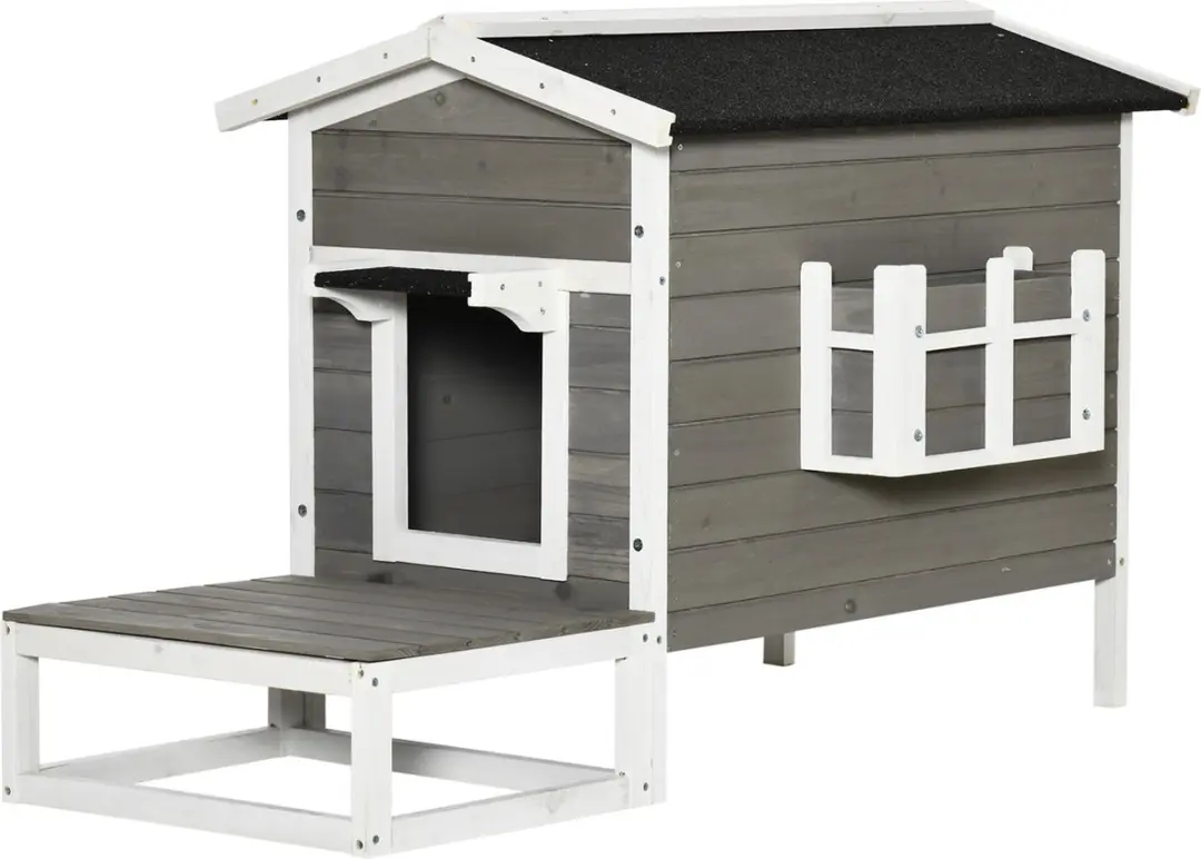 Pawhut Kattenhuis Hout 115x66,5x74,7cm