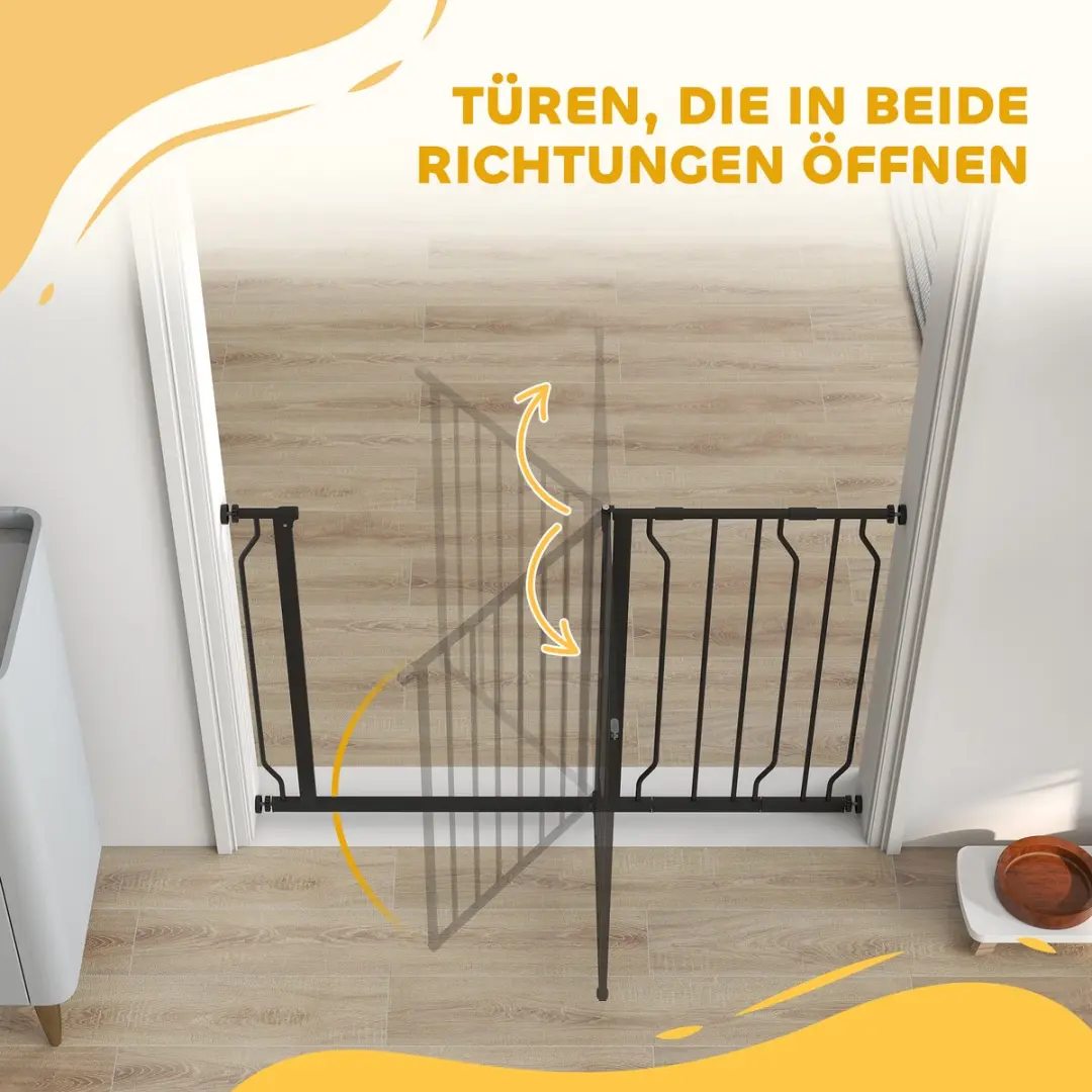 Pawhut Honden Veiligheidshekje Treppenschutzgitter 75-115cm - Klemmontage - Staal - Zwart