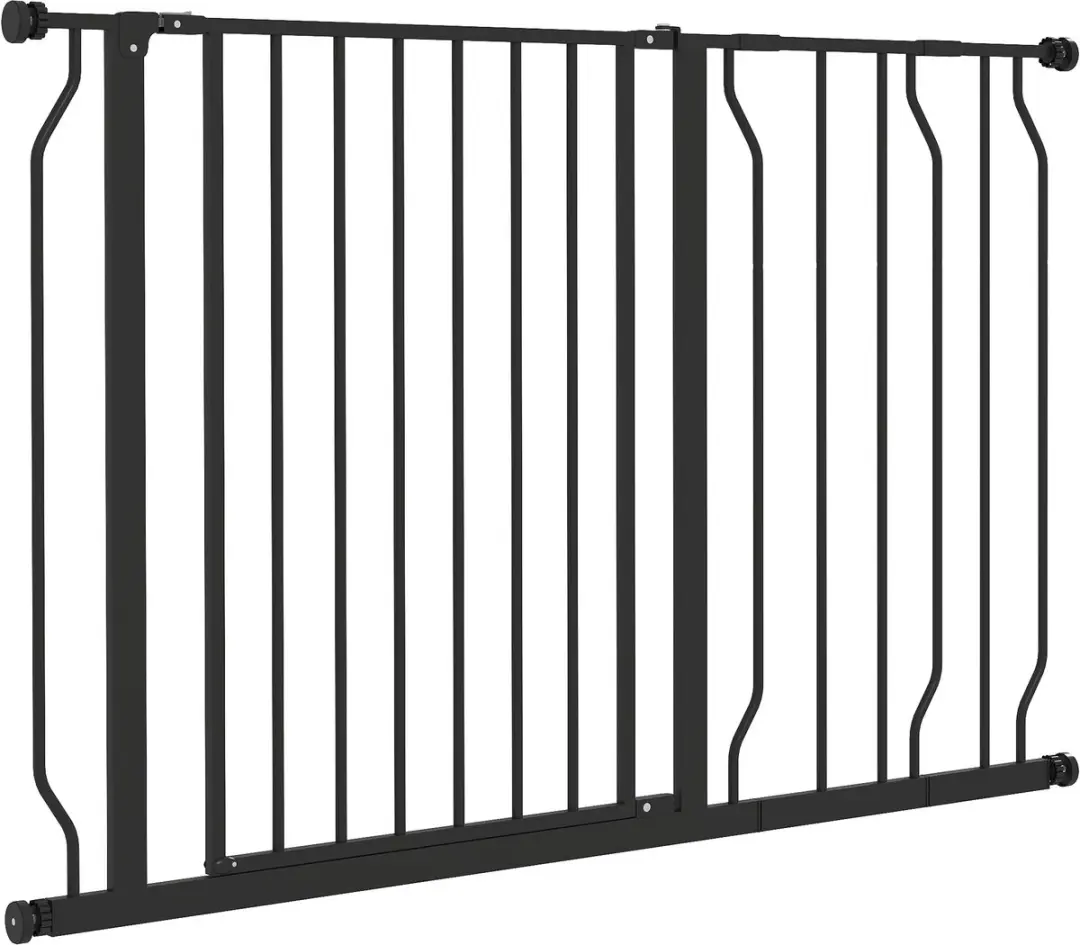 Pawhut Honden Veiligheidshekje Treppenschutzgitter 75-115cm - Klemmontage - Staal - Zwart