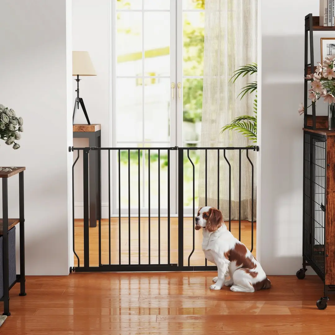 Pawhut Honden Veiligheidshekje Treppenschutzgitter 75-115cm - Klemmontage - Staal - Zwart