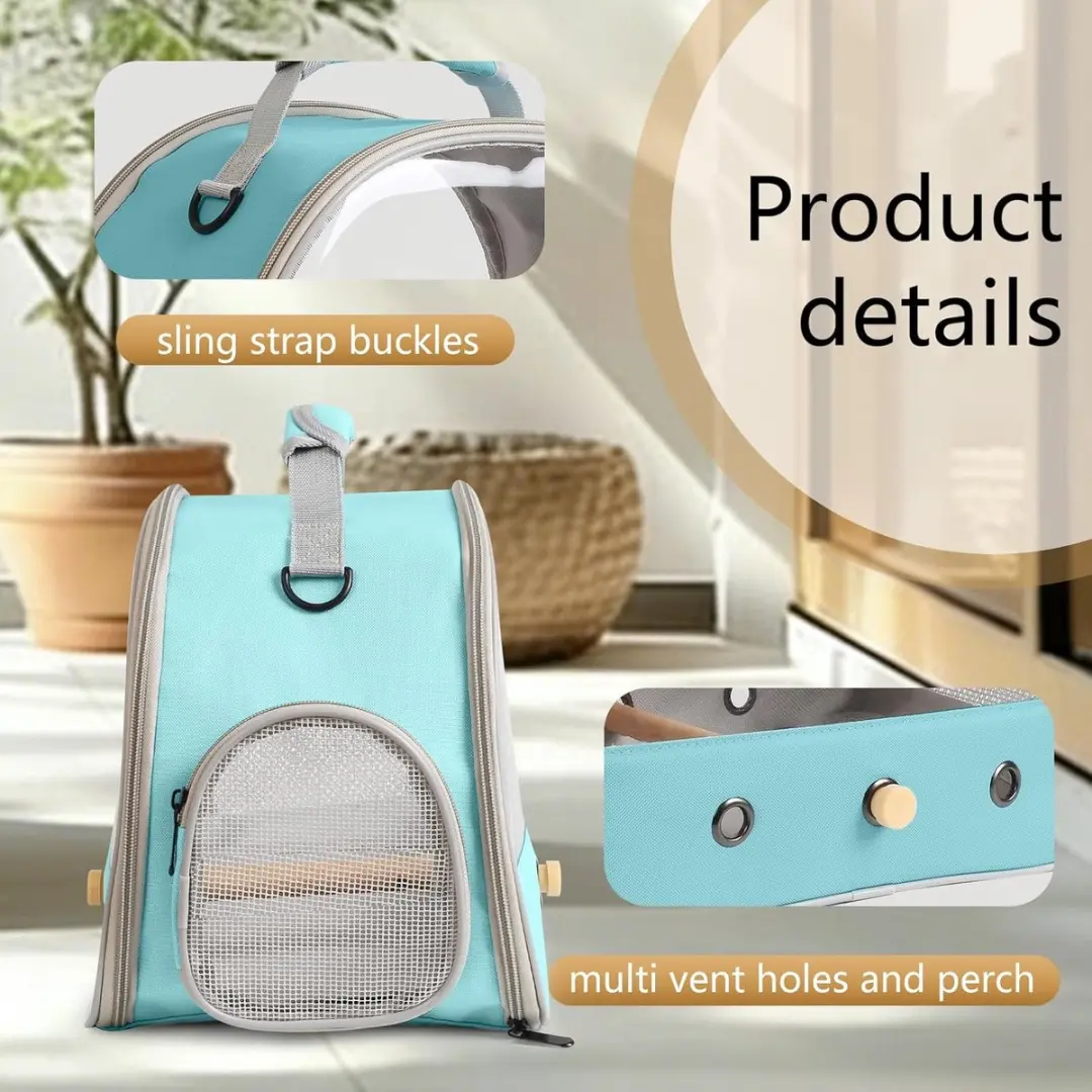 ECTEATOY Vogelreiskooi Groen - 33x6x24cm - met zitstok en matje