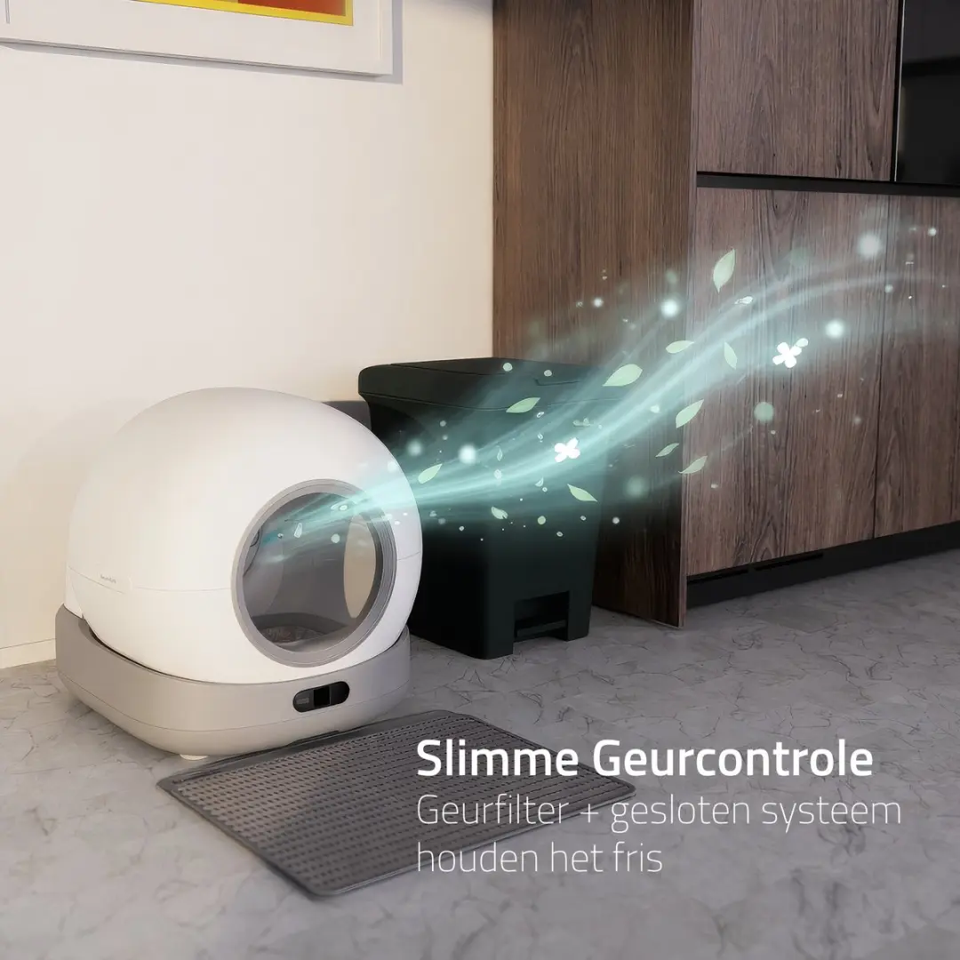 Hombli Automatische Kattenbak 72L XXL - Wit - Incl. mat & 15 zakjes