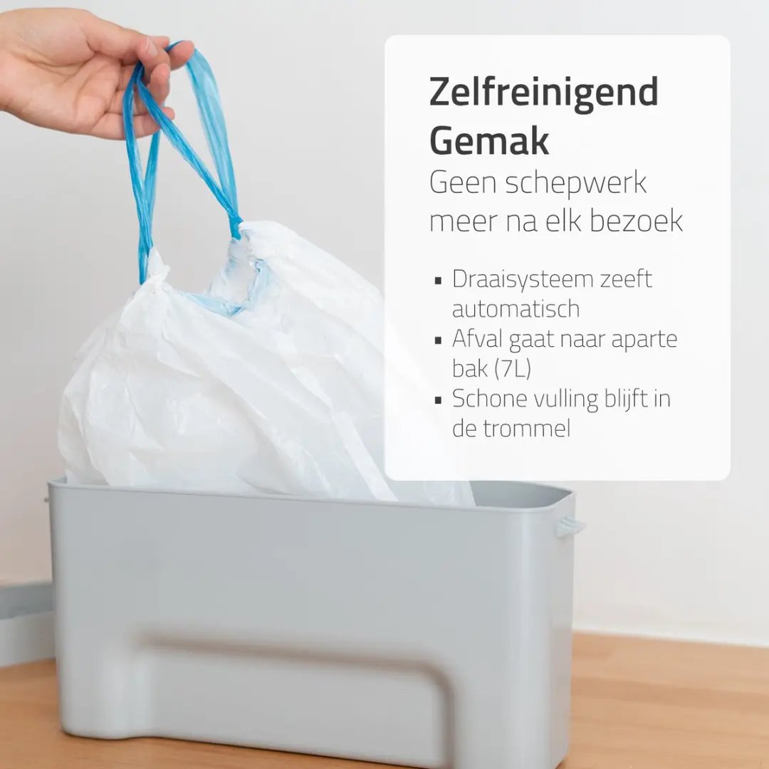 Hombli Automatische Kattenbak 72L XXL - Wit - Incl. mat & 15 zakjes