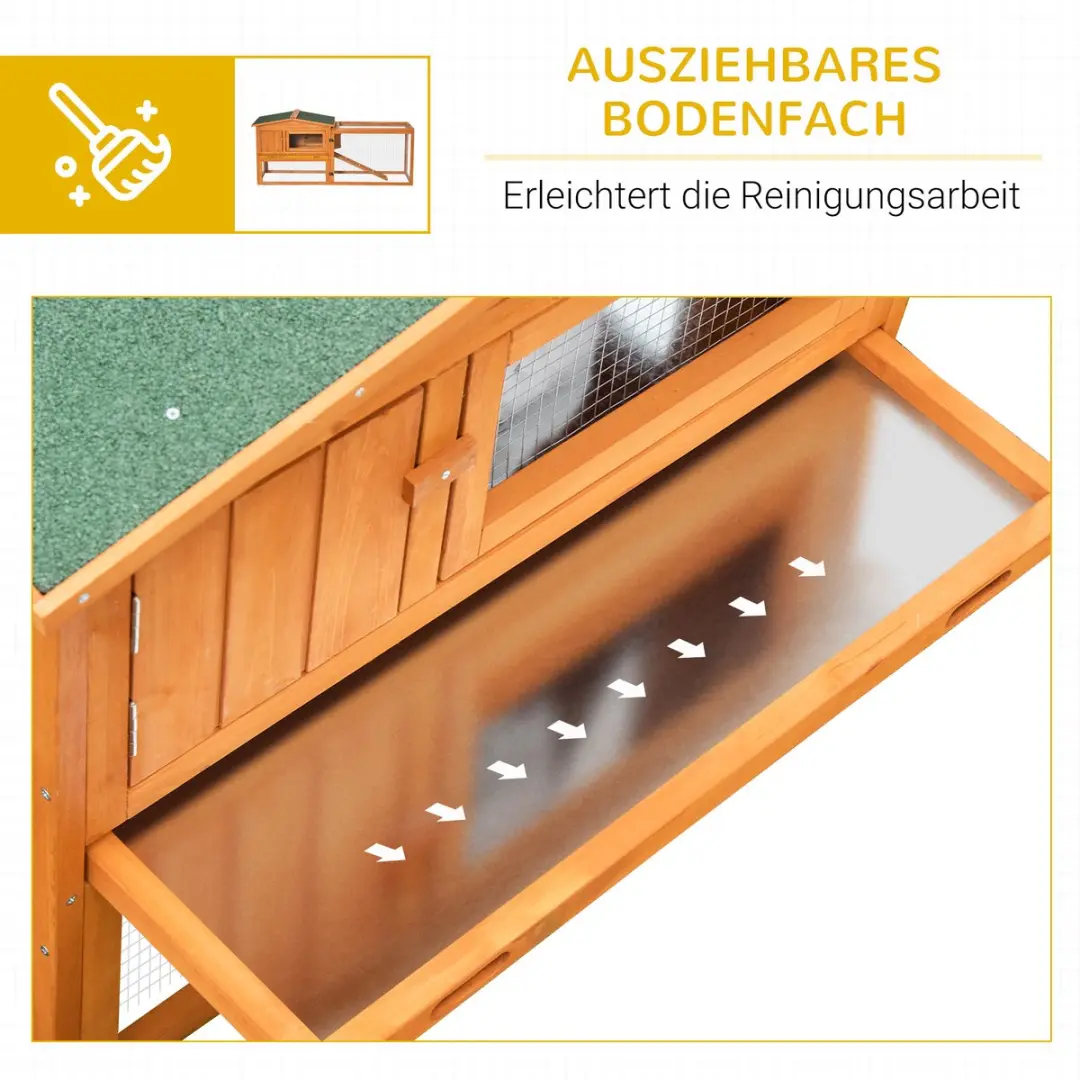 Pawhut Kleine Dierenstal D51-061V01 - 1 Verdieping - Oranje