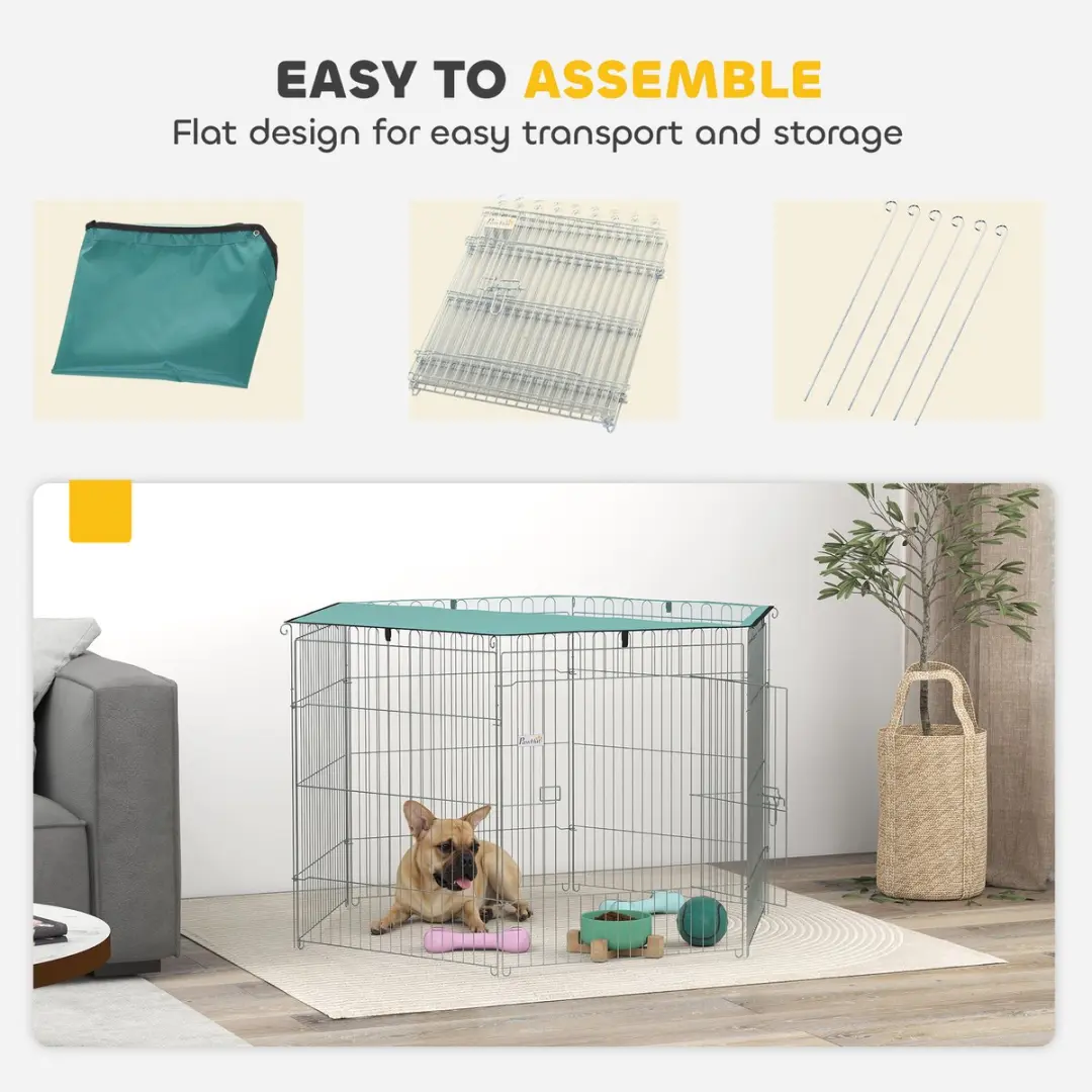Pawhut Speelbox Huisdieren Metaal 120x120x76cm - Groen