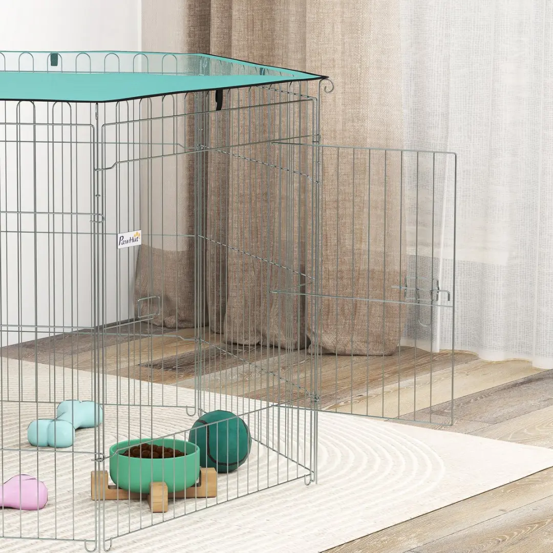 Pawhut Speelbox Huisdieren Metaal 120x120x76cm - Groen