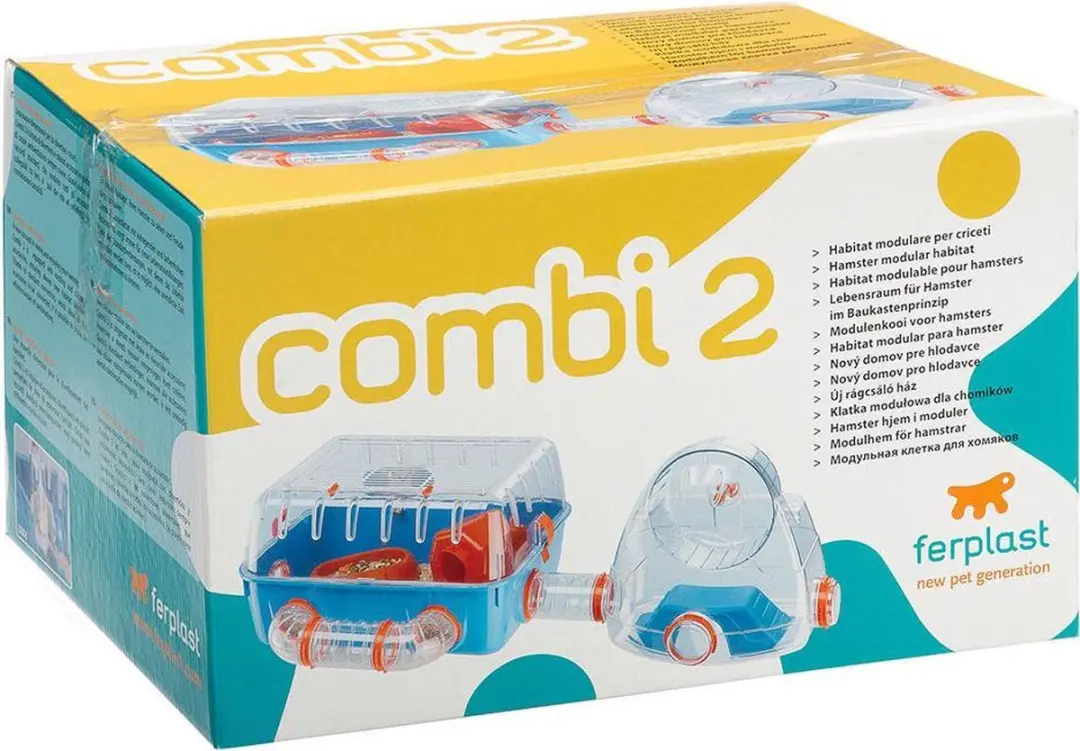 Ferplast Combi 2 Hamsterkooi Blauw 79,5x29,5x26,3cm