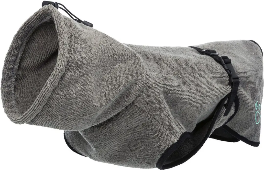 Trixie Badjas Hond Grijs M - Ruglengte 50cm