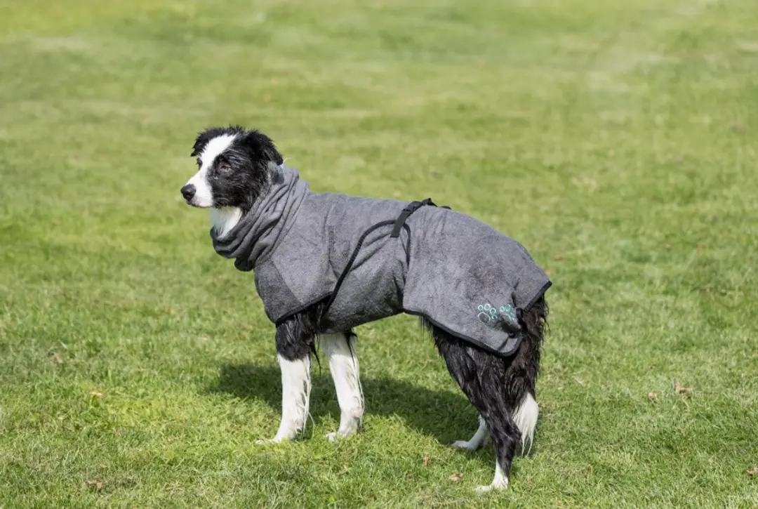 Trixie Badjas Hond Grijs M - Ruglengte 50cm