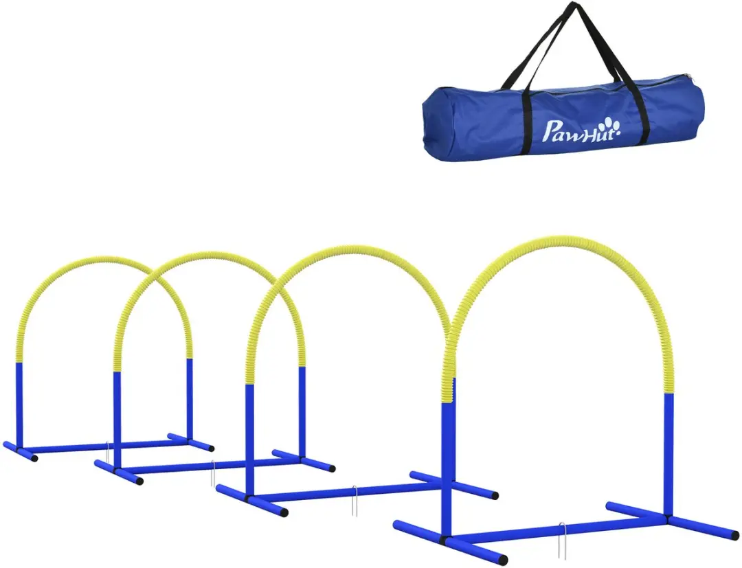 Pawhut Honden Agility Set 4-delig - Blau/Gelb